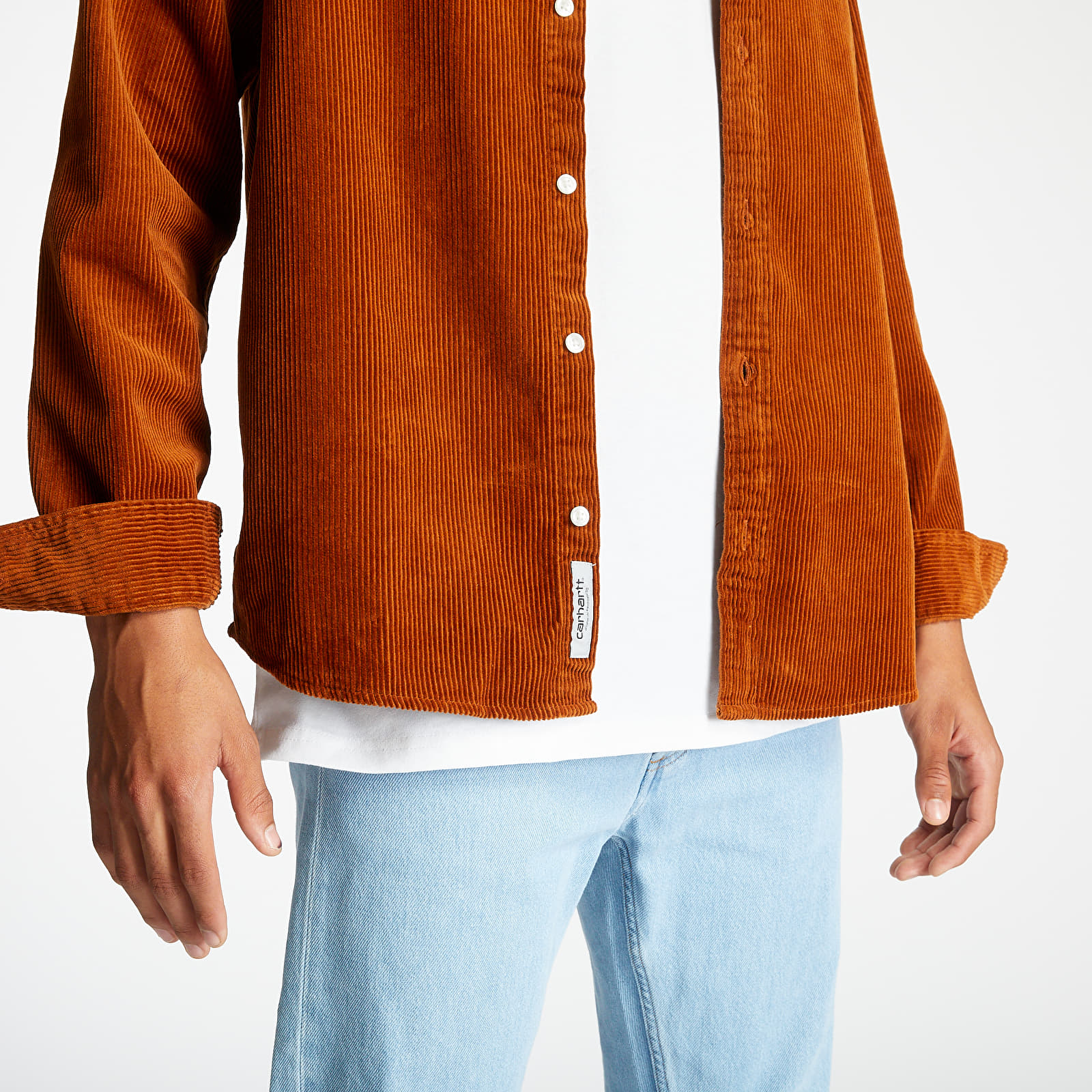 Srajce  Carhartt WIP Longsleeve Madison Cord Shirt Brandy/ Wax