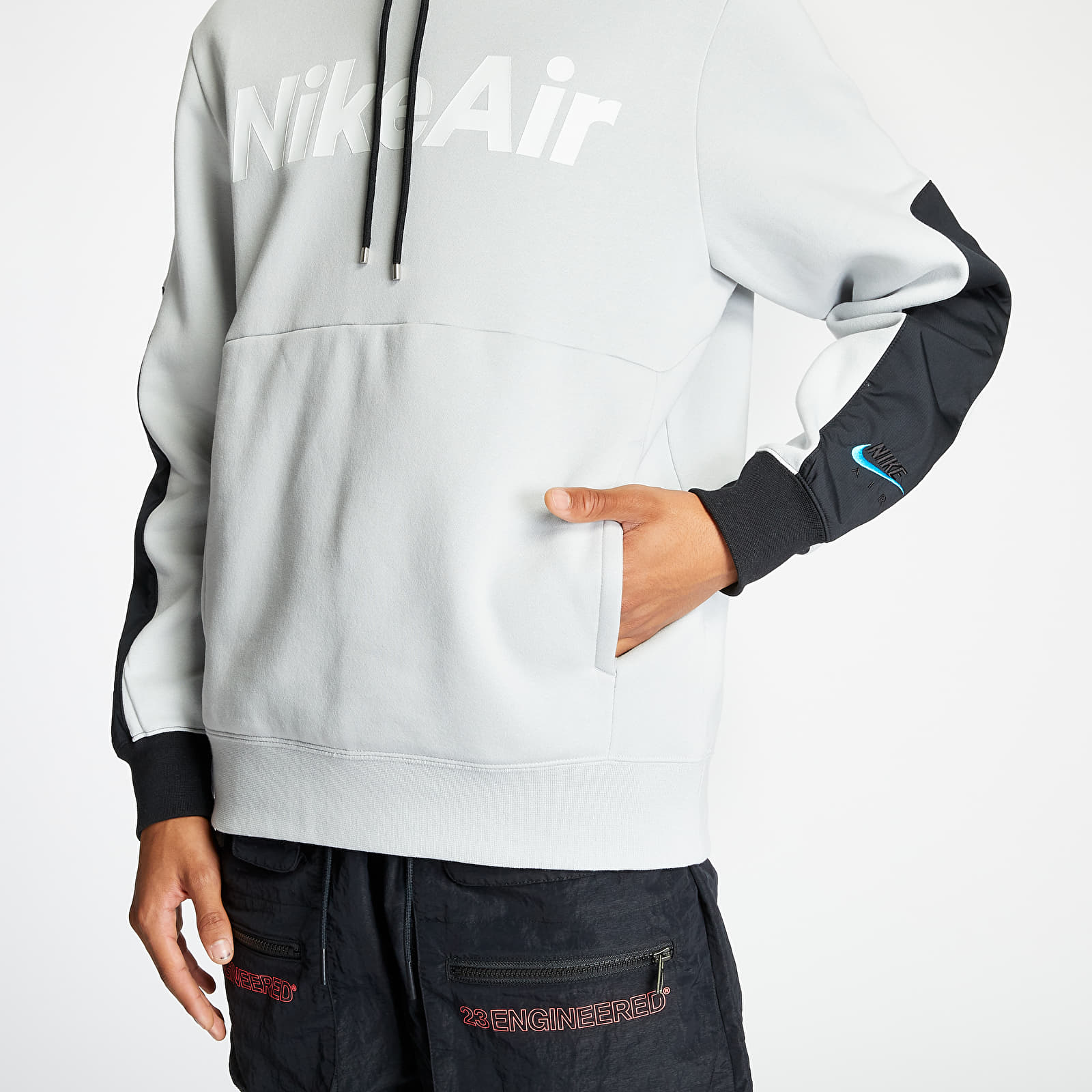 Nike air hoodie grey and black hot sale