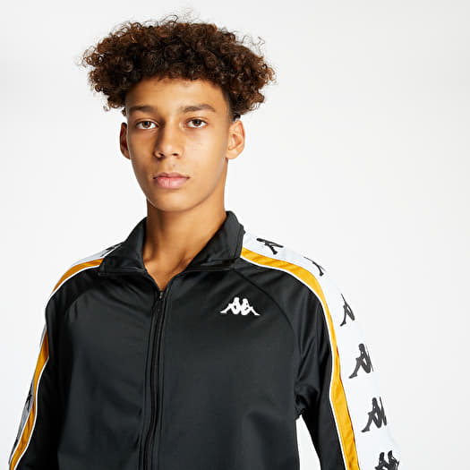 Kappa track jacket black and gold outlet