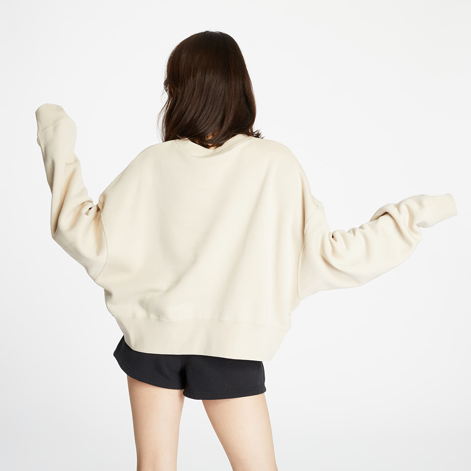 Nike cream mini swoosh oversized sweatshirt clearance