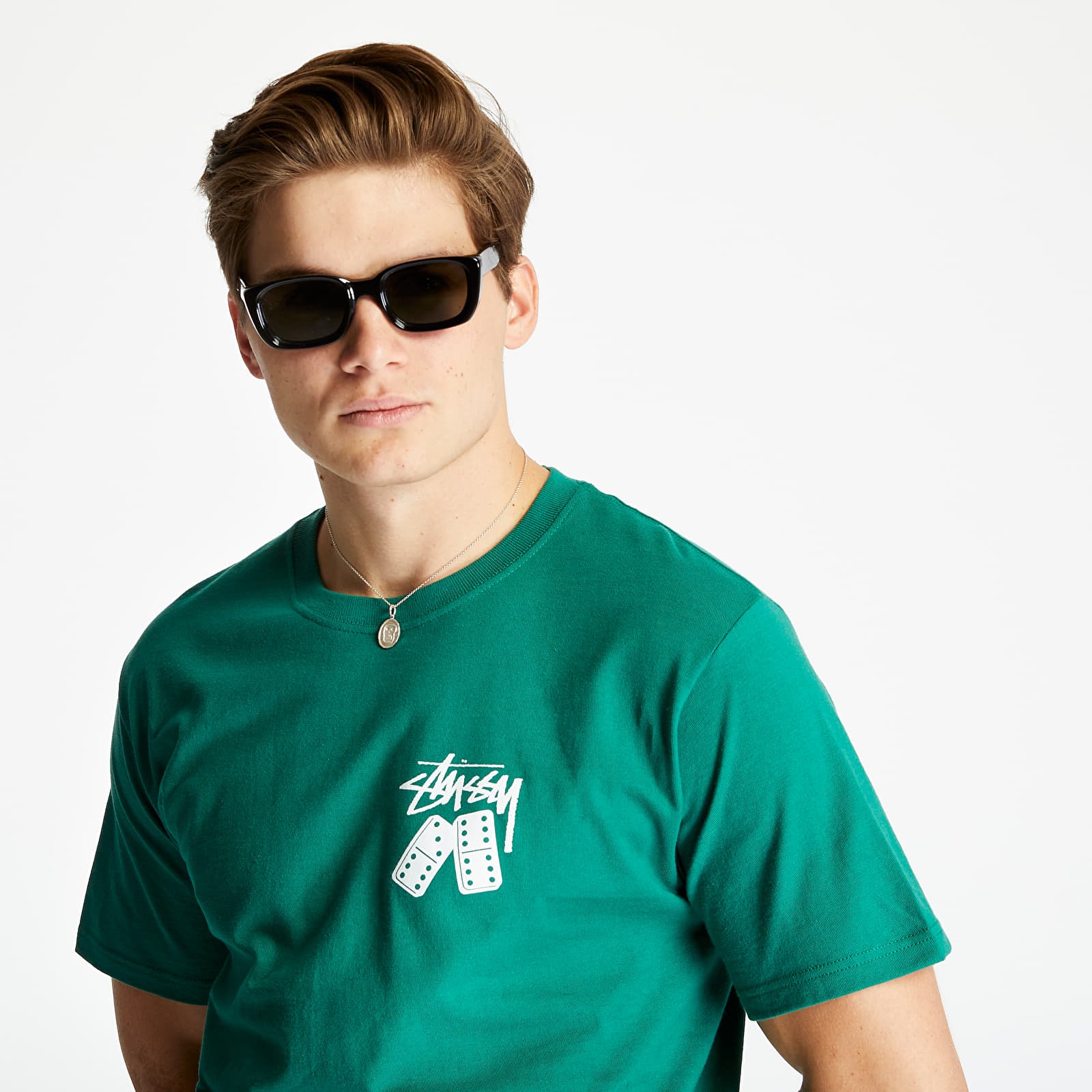T-skjorter Stüssy Dominoes Tee Dark Green