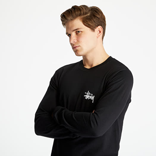 トップス import stussy black retro long tee Stüssy Basic Long Sleeve Tee Black | Footshop