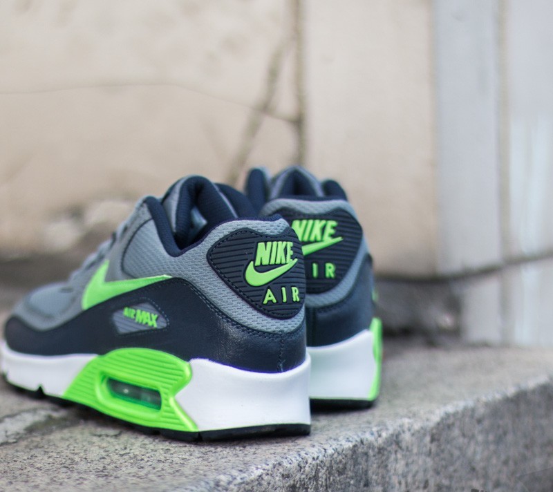 Zapatillas mujer Nike Air Max 90 Mesh (GS) Clear Grey/ Voltage Green-Obsidian-Lucid Green