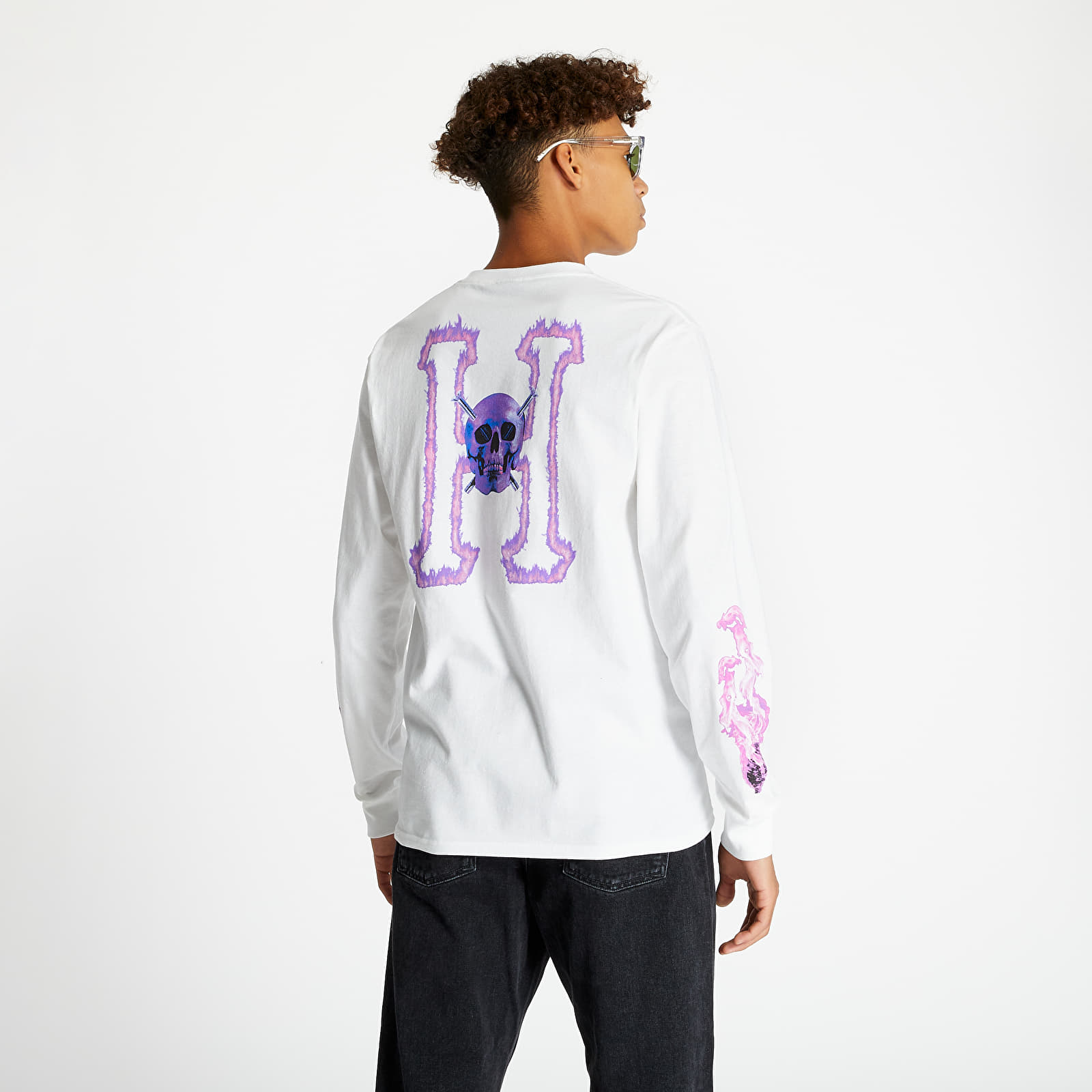 Magliette HUF Screwed Head Classic Lognsleeve Tee White