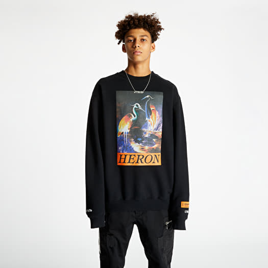 Hoodies and sweatshirts HERON PRESTON Crewneck Black Orange Footshop