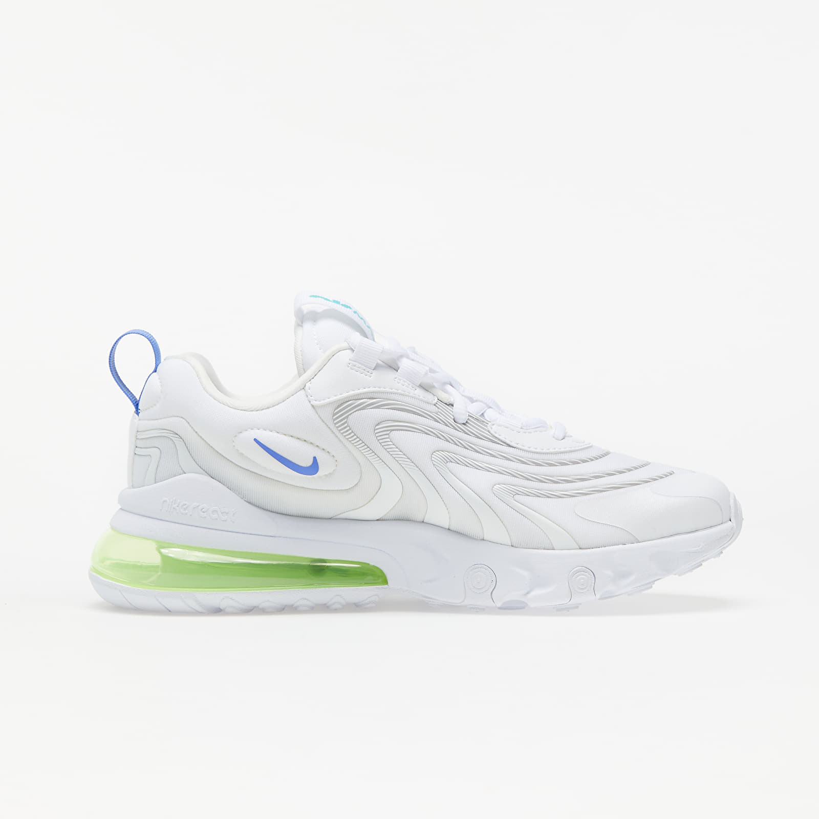 Kids' sneakers and shoes Nike Air Max 270 React ENG GS White/ Sapphire-Laser Orange-Aurora Green