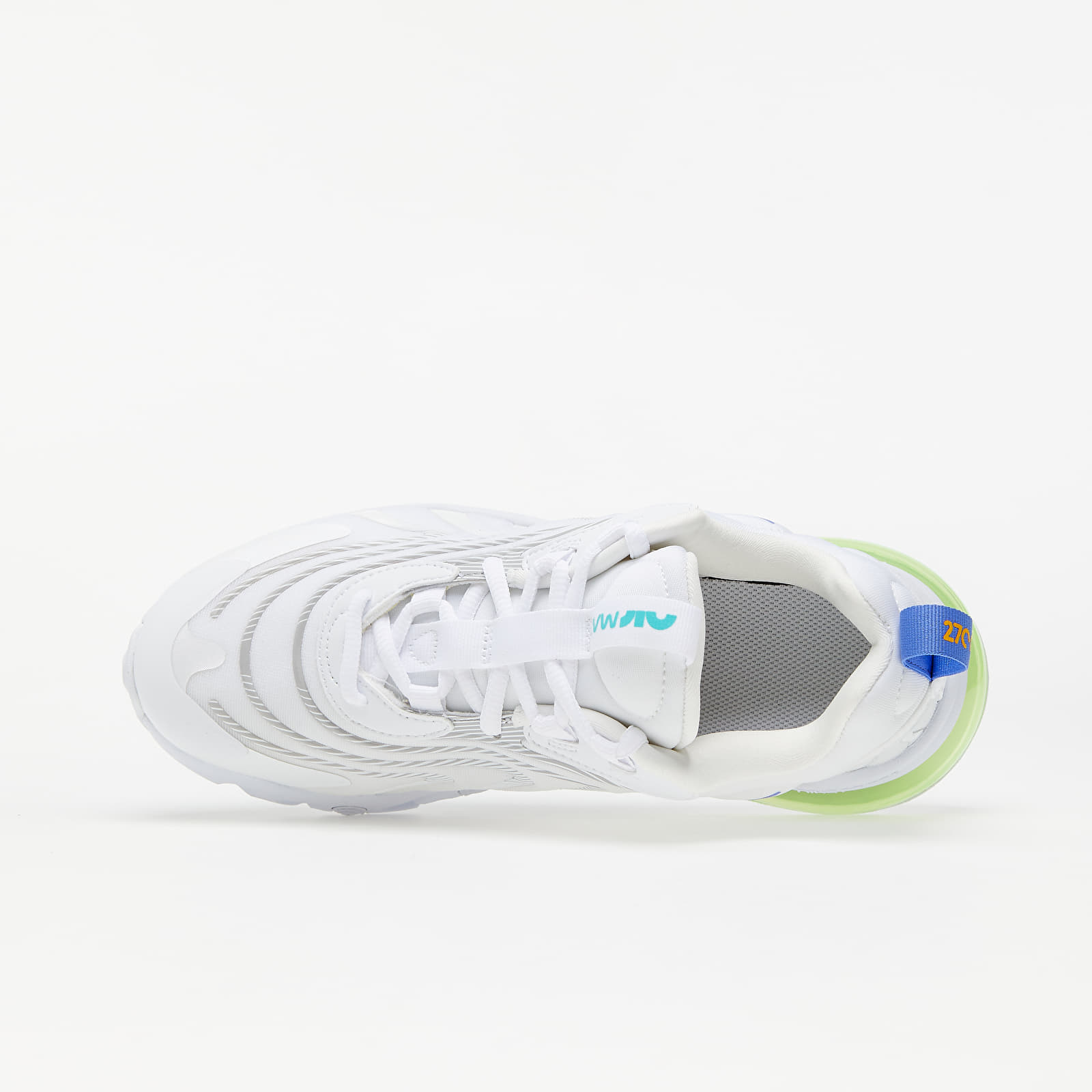 Kids' sneakers and shoes Nike Air Max 270 React ENG GS White/ Sapphire-Laser Orange-Aurora Green