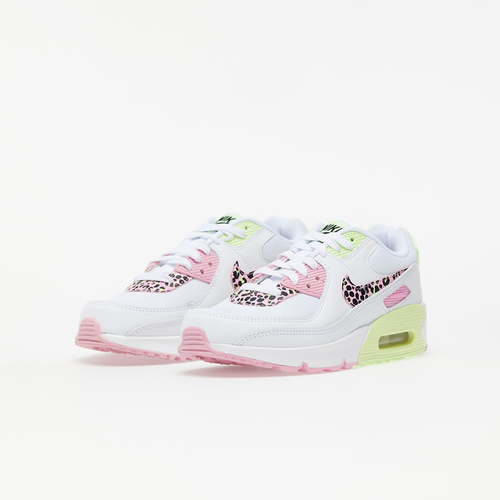 Women's shoes Nike Air Max 90 GS White/ Pink Rise-Pink Rise-Barely Volt