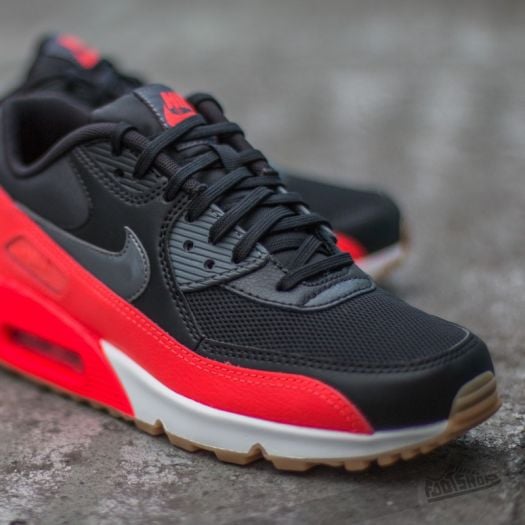 Nike women's air max 90 shop black and red shoes 607a