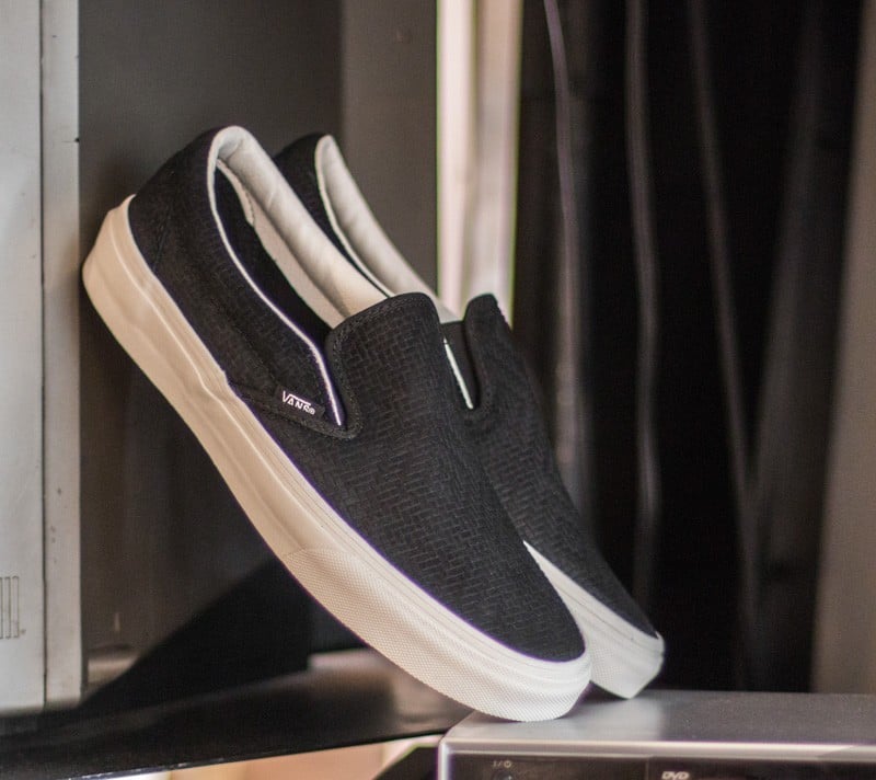 Suede black sale slip on vans