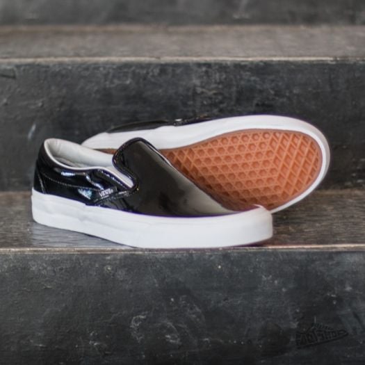 Women s shoes Vans Classic Slip On Tumble Patent Black Footshop