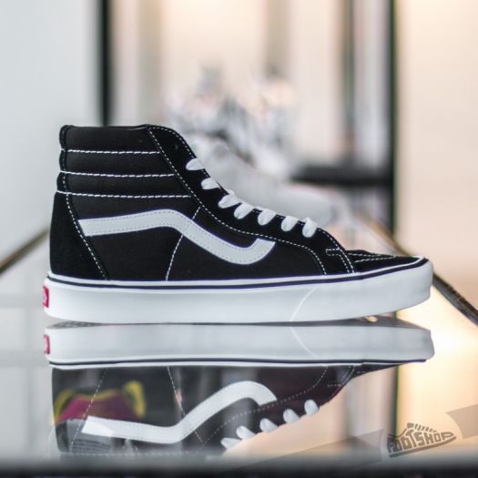 Vans sk8 hi lite black and white online