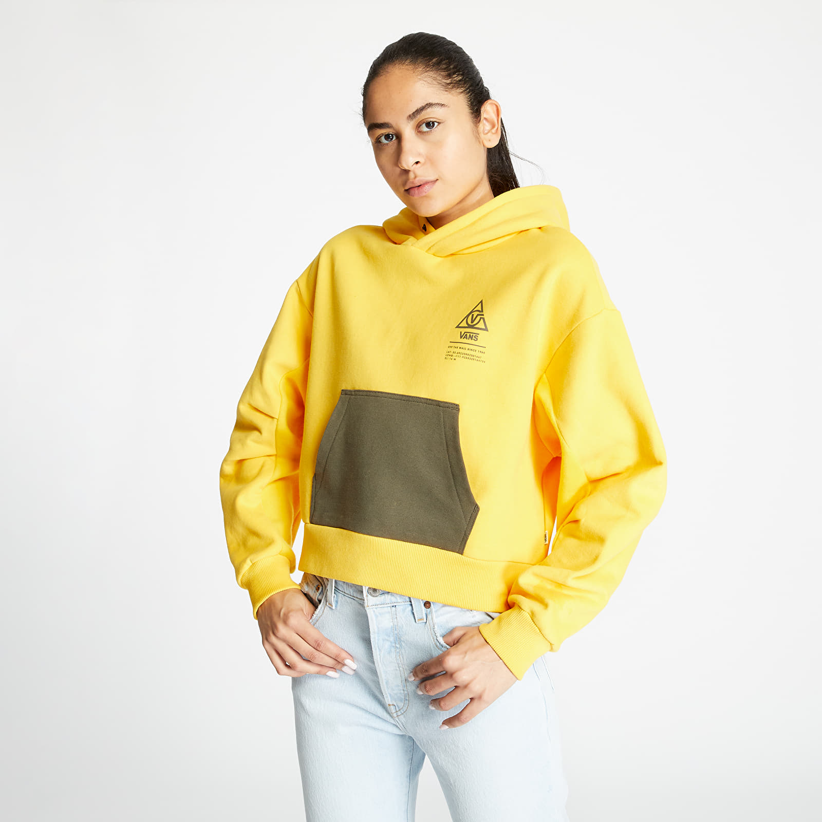 Vans yellow cropped hoodie hotsell