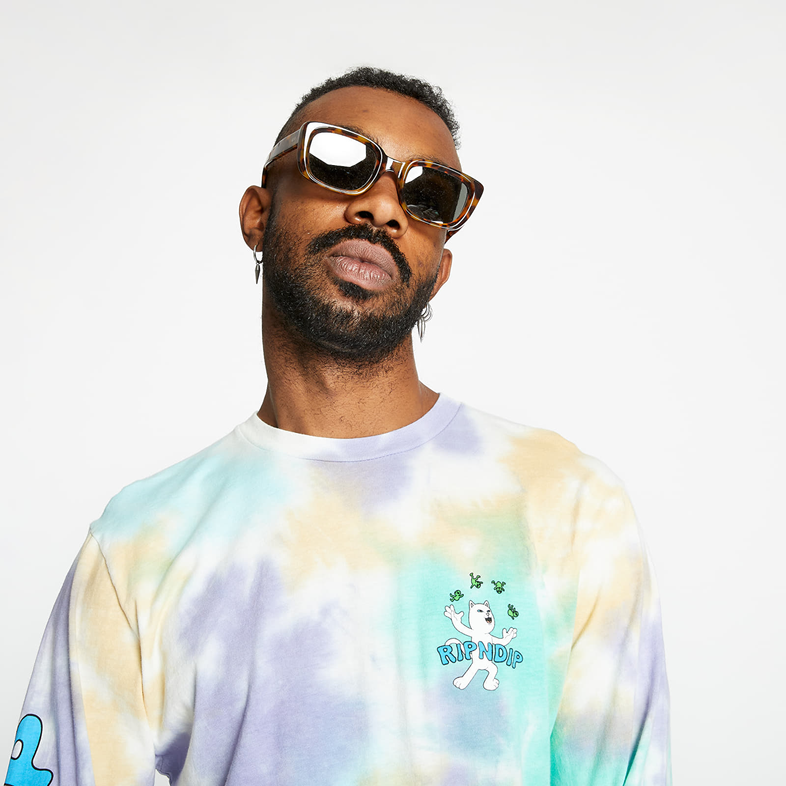 T-shirts RIPNDIP Lucky Charms Long Sleeve Tee Multi Tie Dye Wash