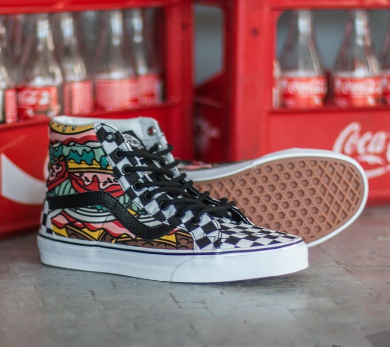 Men s shoes Vans Sk8 Hi Reissue Late Night Burger Check Footshop