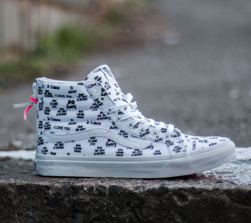 Women's shoes Vans SK8-Hi Slim Zip Baron Von Fancy White/ Black