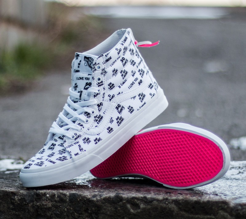 Women's shoes Vans SK8-Hi Slim Zip Baron Von Fancy White/ Black