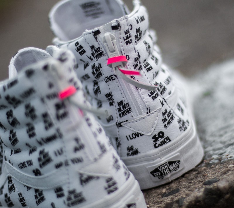 Women's shoes Vans SK8-Hi Slim Zip Baron Von Fancy White/ Black