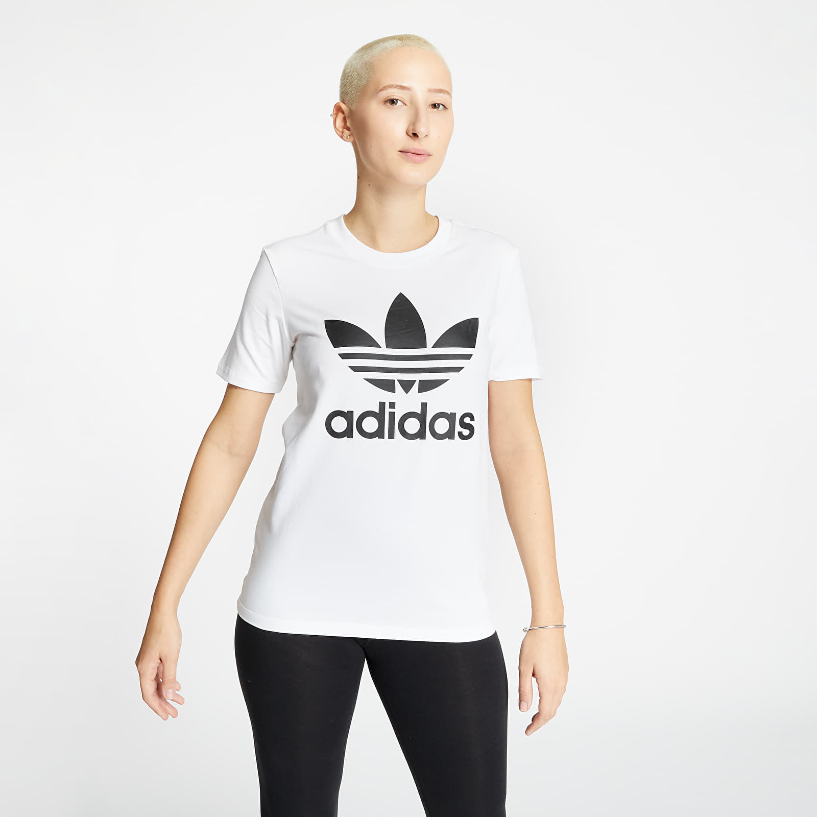 T shirts adidas Trefoil Tee White Black Footshop