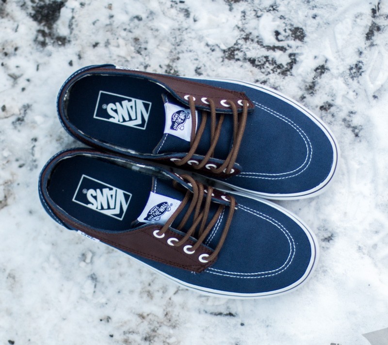 Women's shoes Vans Brigata (Leather/ Plaid) Estate Blue/ Potting Soil