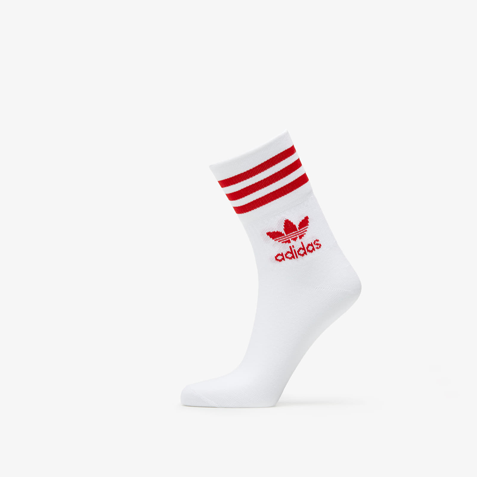 Socks adidas Mid Cut Crew Socks 3-Pack White/ Scarle