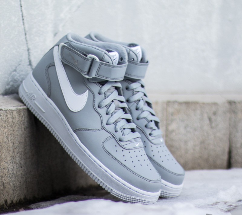 Nike air force mid grey on sale