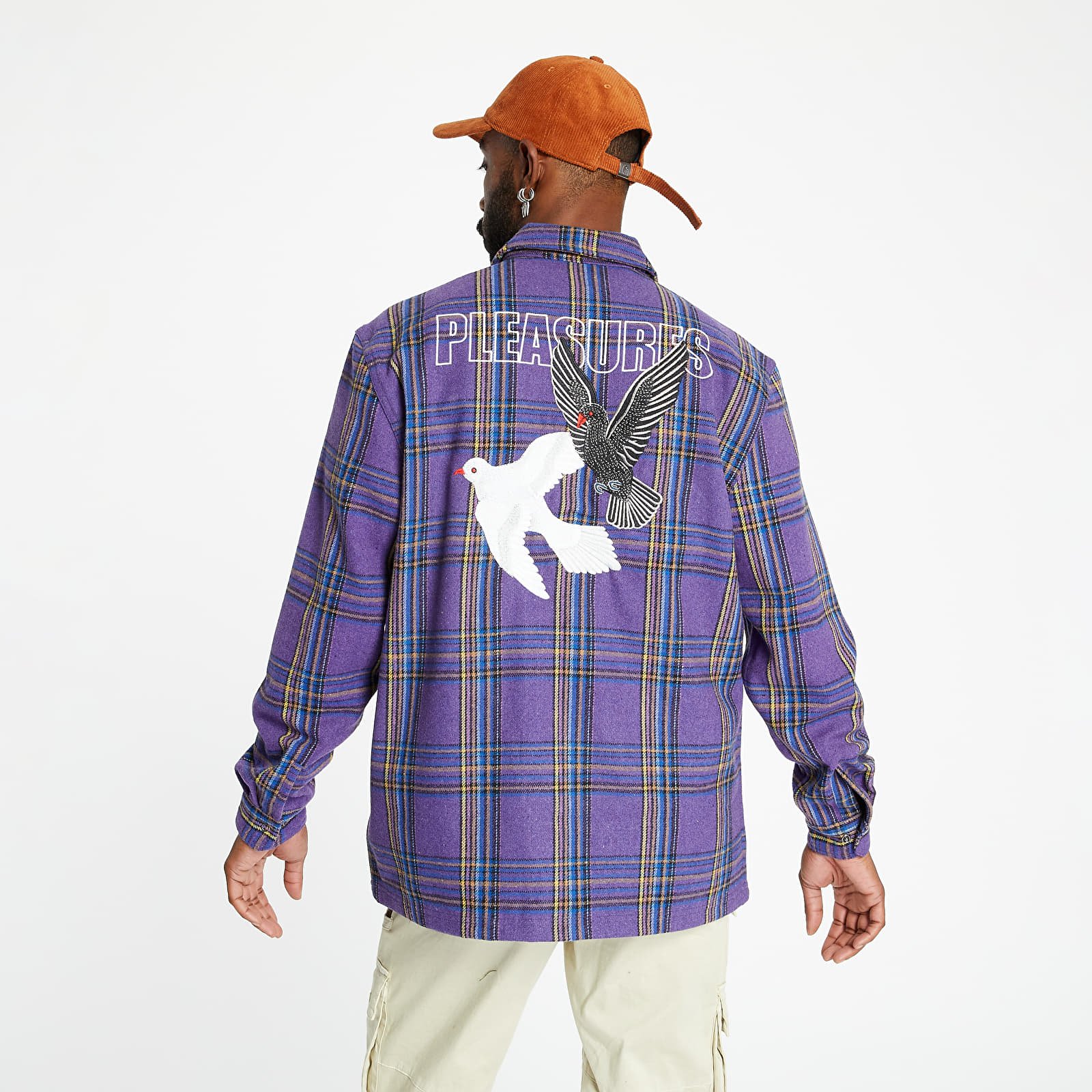 Särgid PLEASURES Widow Heavyweight Flannel Shirt Purple