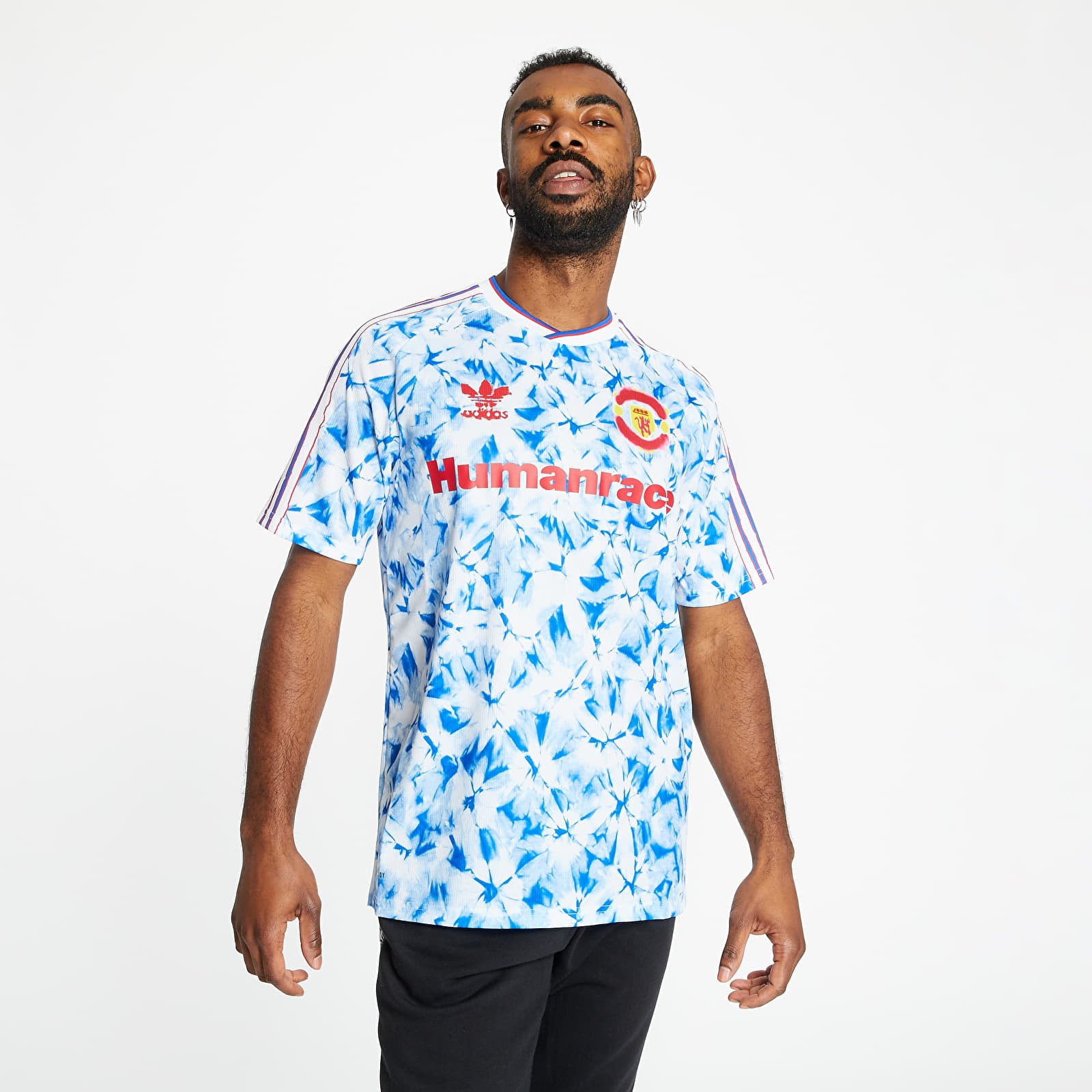 T-shirts adidas Manchester United Human Race Jersey White/ Bold Blue