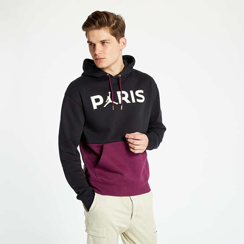 Jordan PSG Fleece Hoodie Black/ Bordeaux/ Metallic Gold/ White