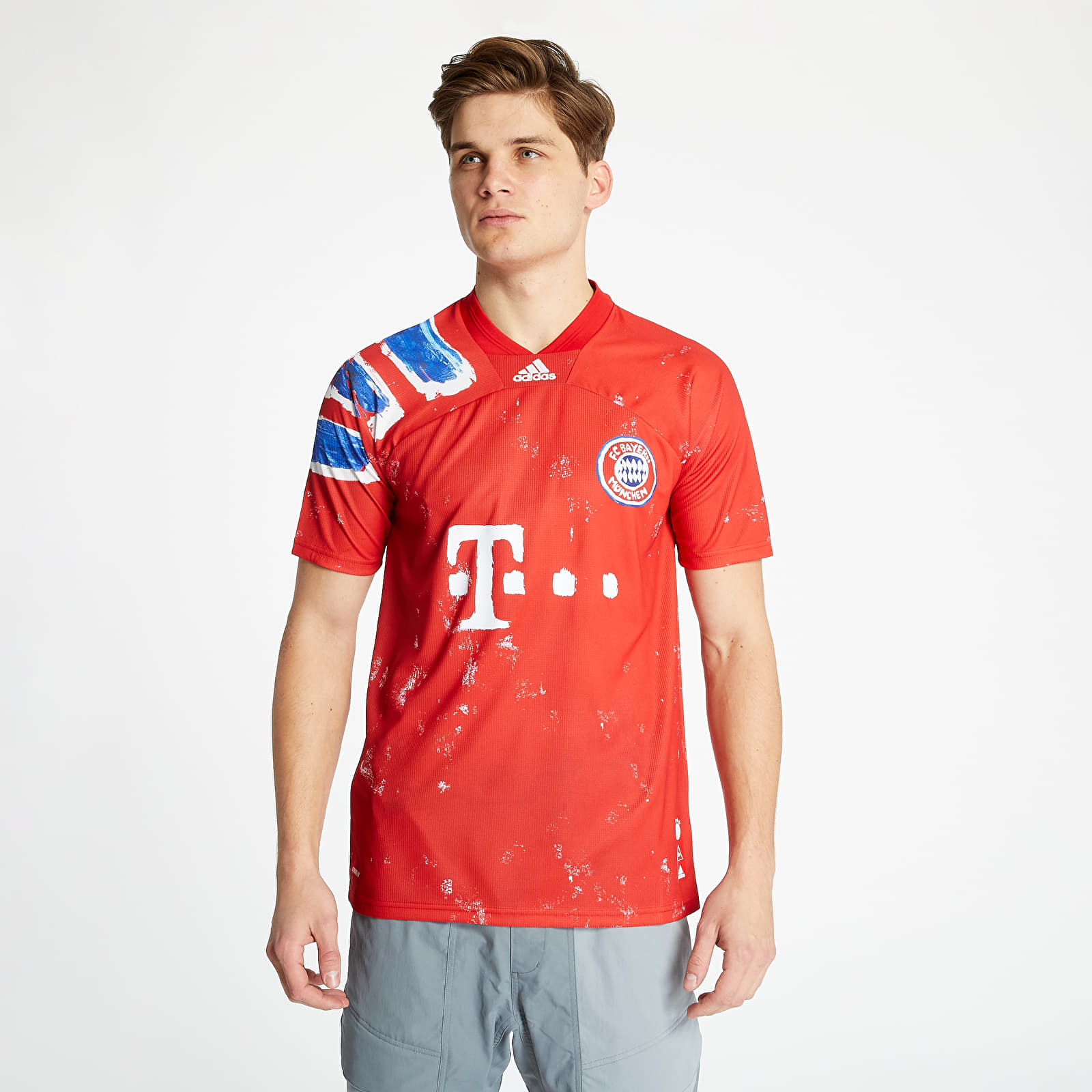 T-Shirts adidas FC Bayern Human Race Jersey FCB True Red/ White
