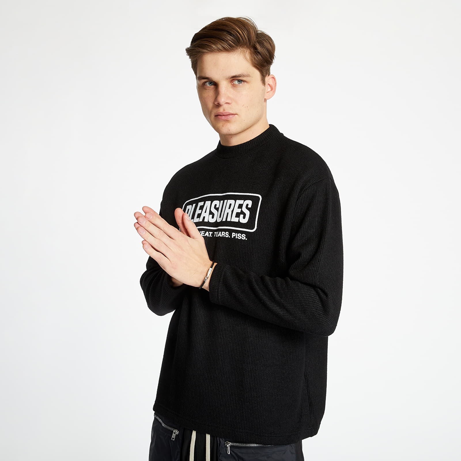 Pleteni puloverji  PLEASURES Fresno Long Sleeve Black