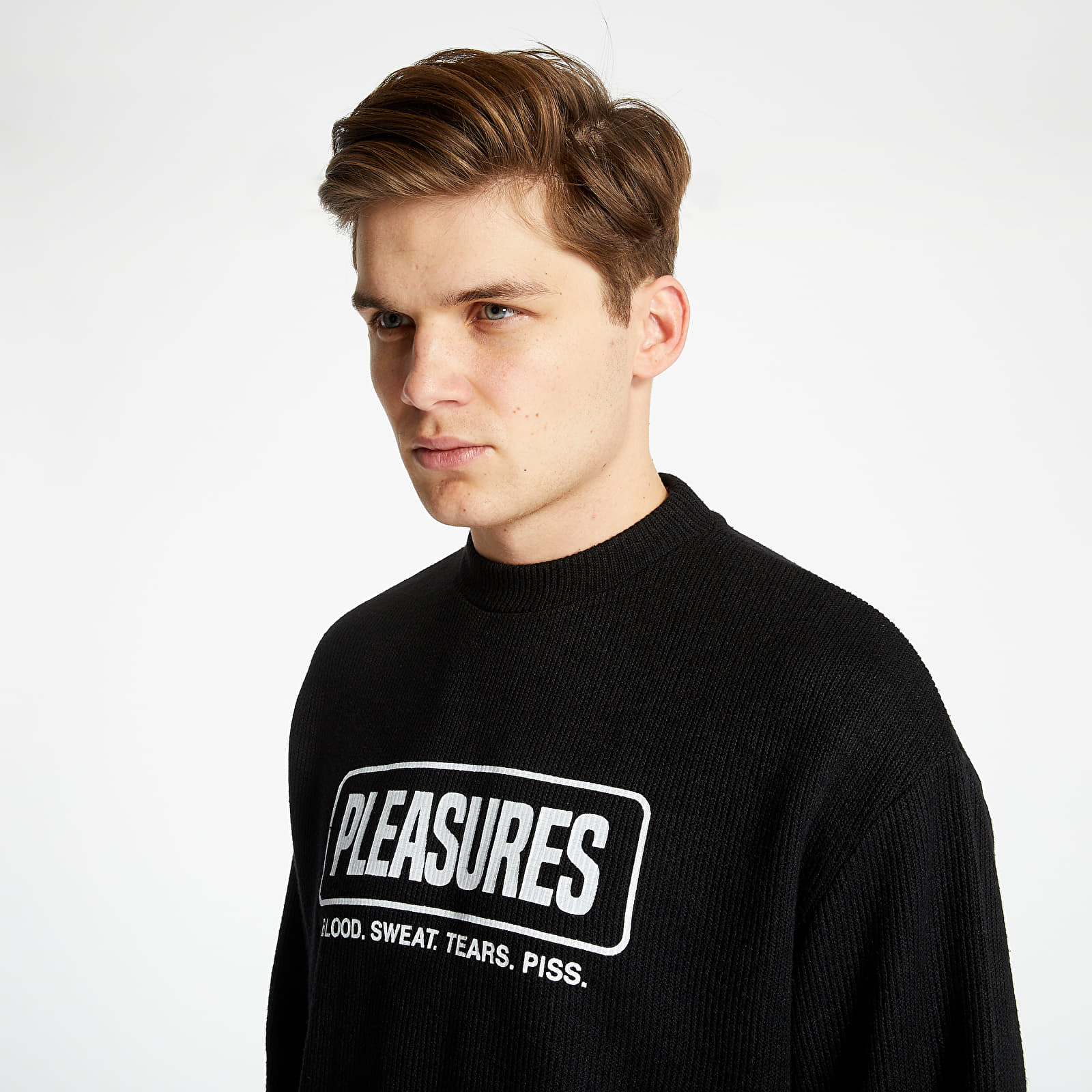 Pleteni puloverji  PLEASURES Fresno Long Sleeve Black