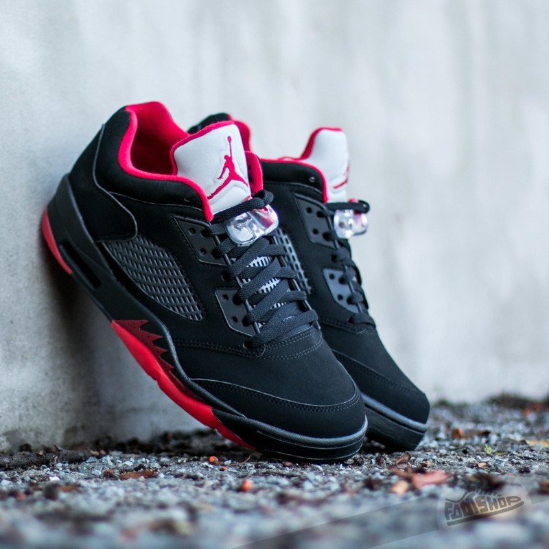 Мужская обувь Air Jordan 5 Retro Low Black/ Gym Red- Black