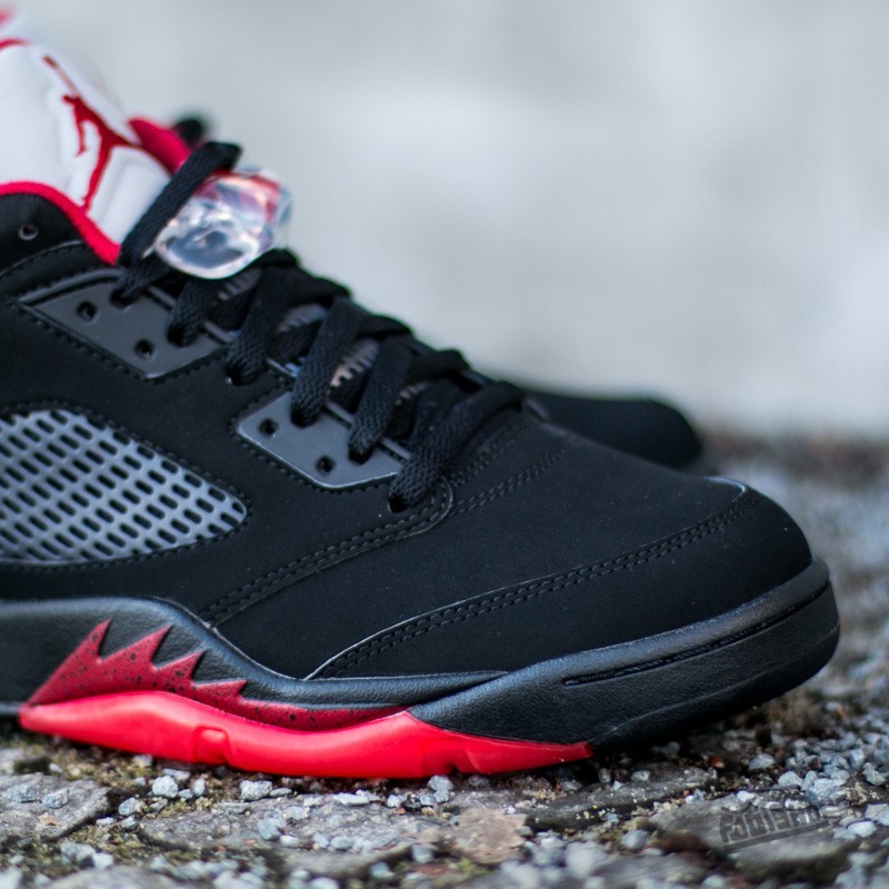 Мужская обувь Air Jordan 5 Retro Low Black/ Gym Red- Black