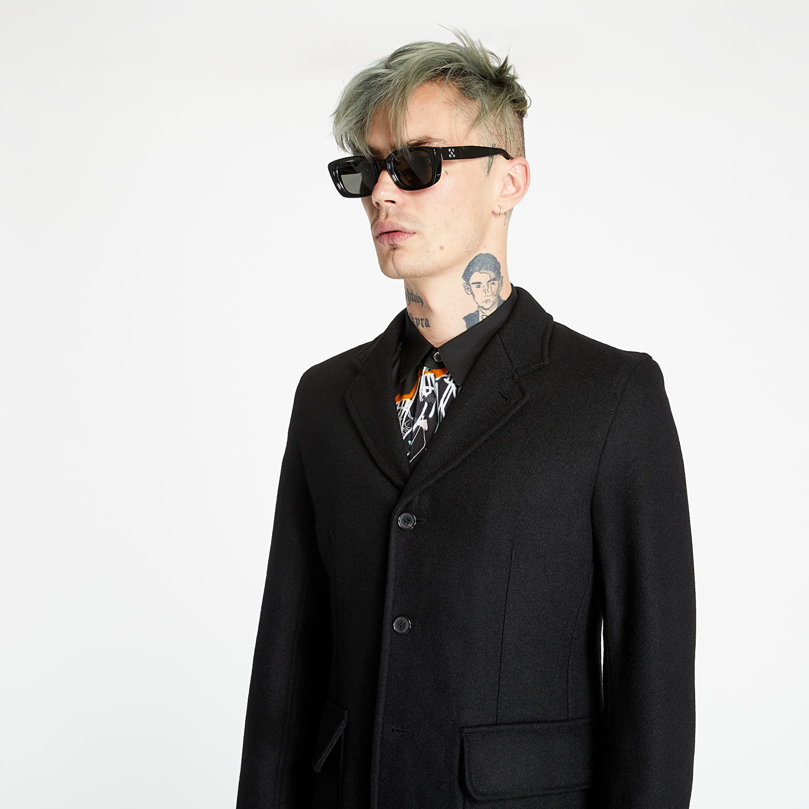Kabáty COMME DES GARCONS SHIRT Work Stitch 3 Button Coat Black