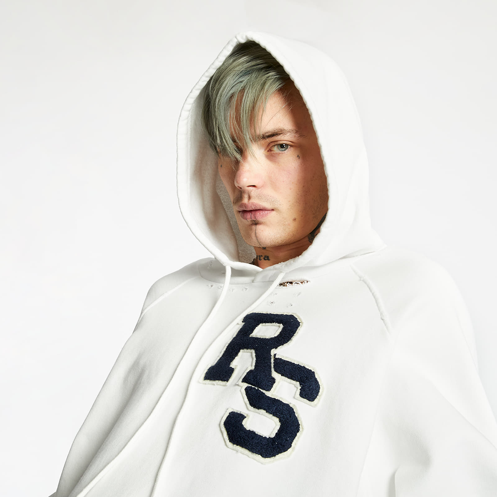 Dukserice RAF SIMONS Badge Hoodie White