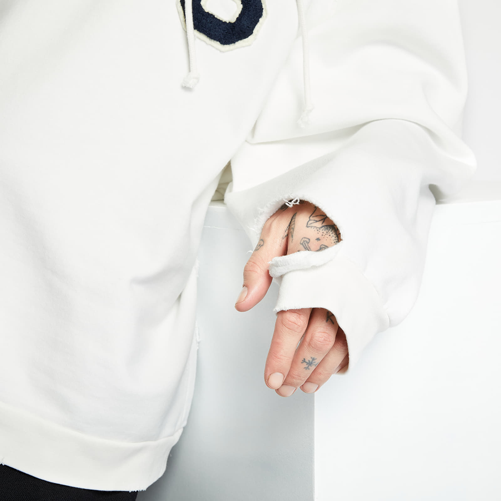 Dukserice RAF SIMONS Badge Hoodie White
