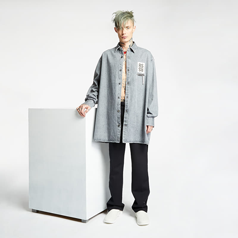は*み様 RAF SIMONS AW18/19 Denim Shirt Grey RAF SIMONS Big Fit Denim Shirt Grey | Footshop