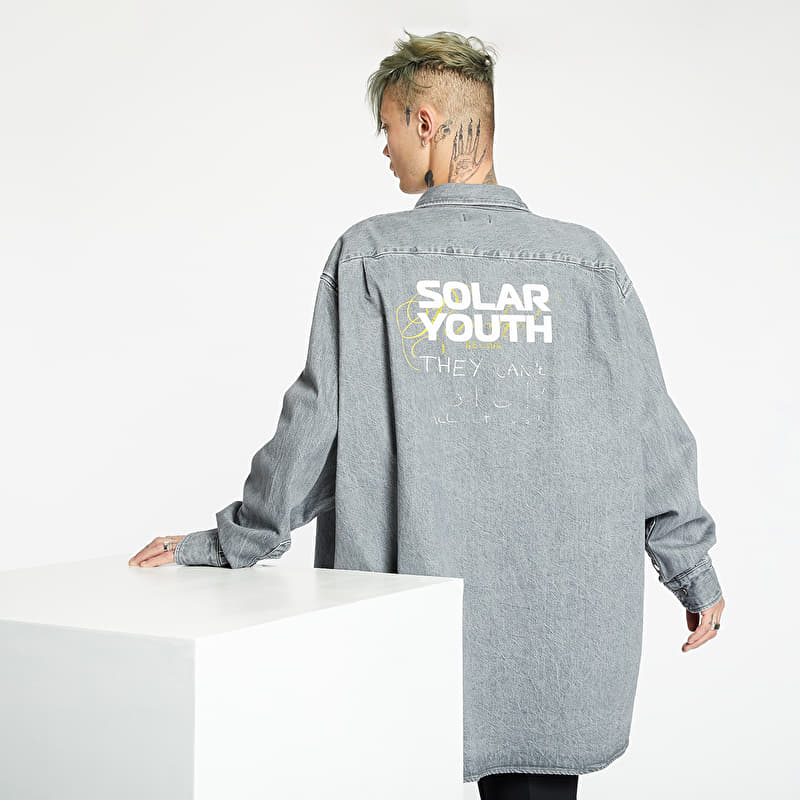 新品【 Raf Simons 】BIG FIT DENIM SHIRT M RAF SIMONS Big Fit Denim Shirt Grey | Footshop