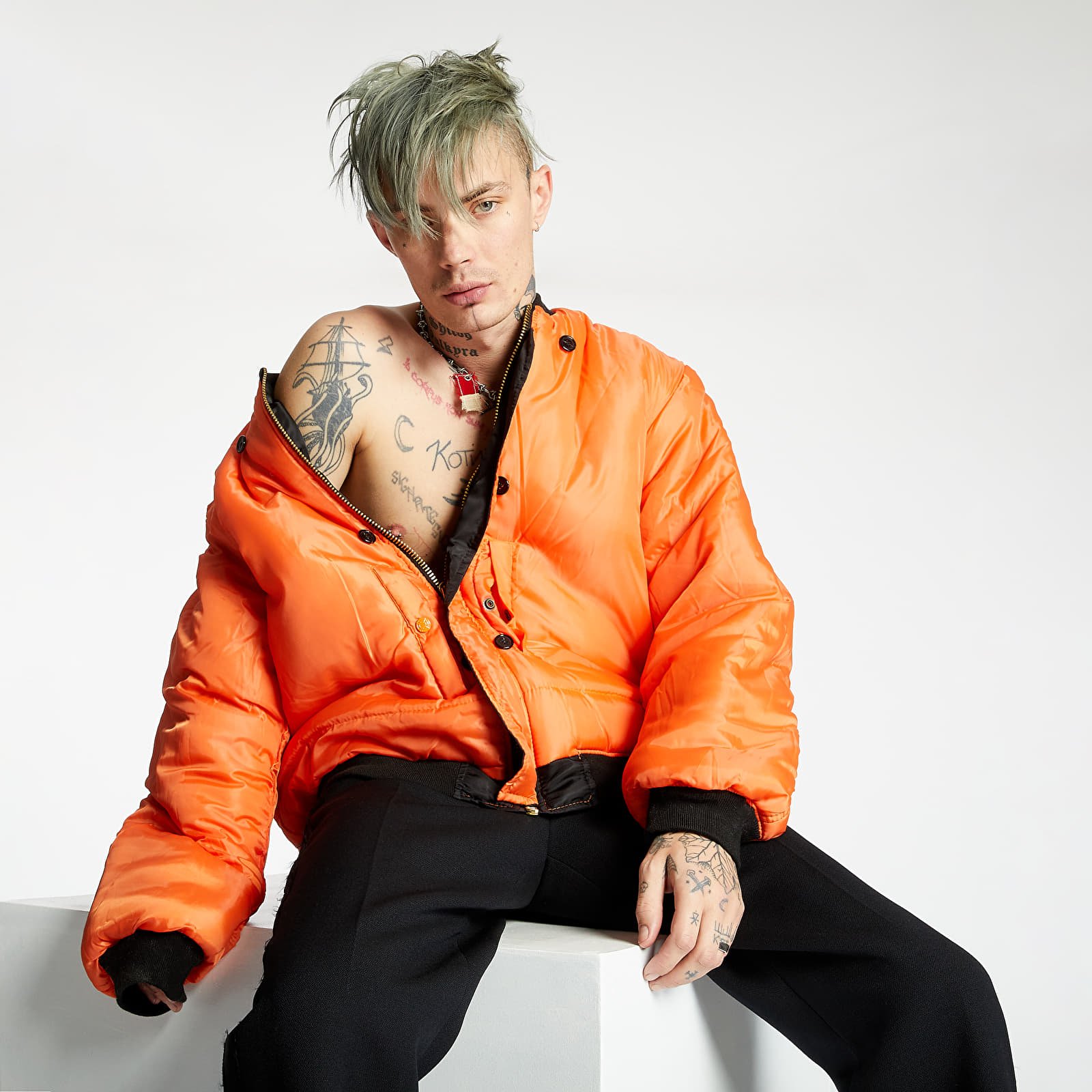 Jacken RAF SIMONS Bomber With Wool Elongation Black