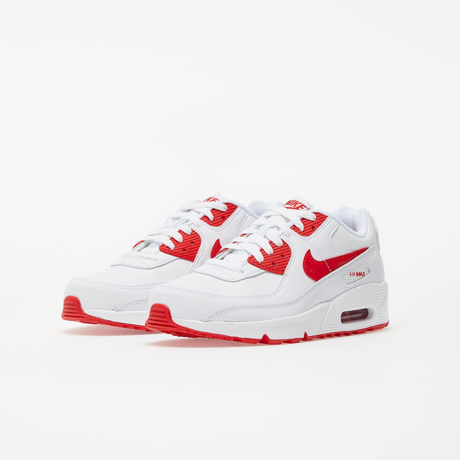 Detské tenisky a topánky Nike Air Max 90 Leather (GS) White/ Hyper Red-Black