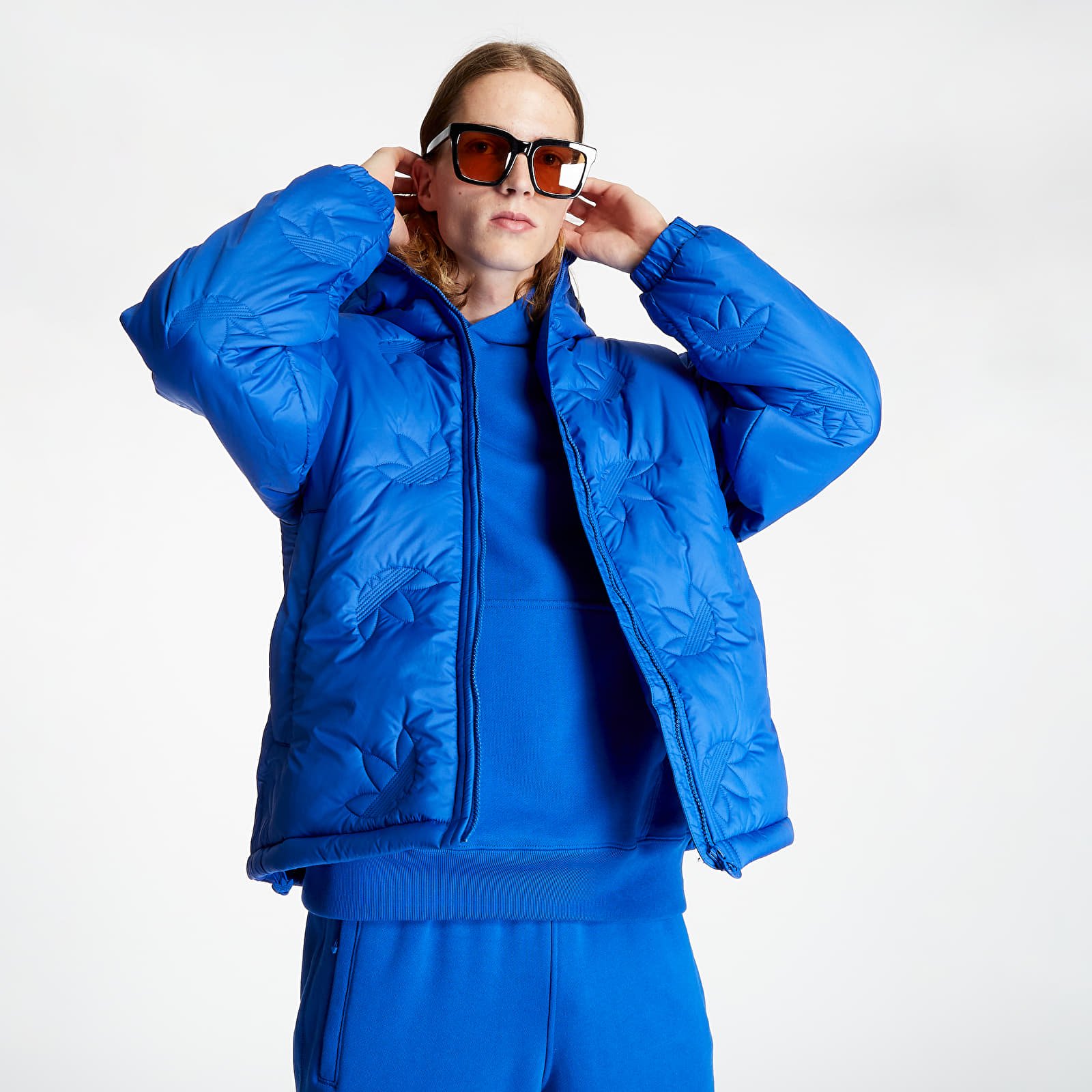 Jackets adidas Trefoil Rpt Puffer Jacket Power Blue Footshop