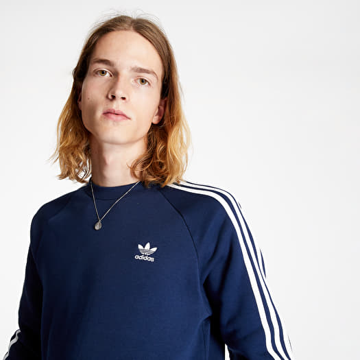 Hoodies and sweatshirts adidas 3 Stripes Crewneck Collegiate Navy Footshop