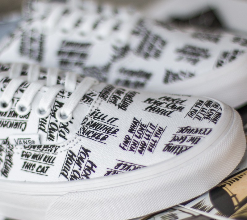 Moški čevlji Vans Authentic (Baron Von Fancy) White/ Black