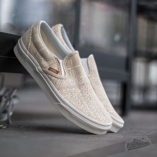 Vans classic slip on blanche deals