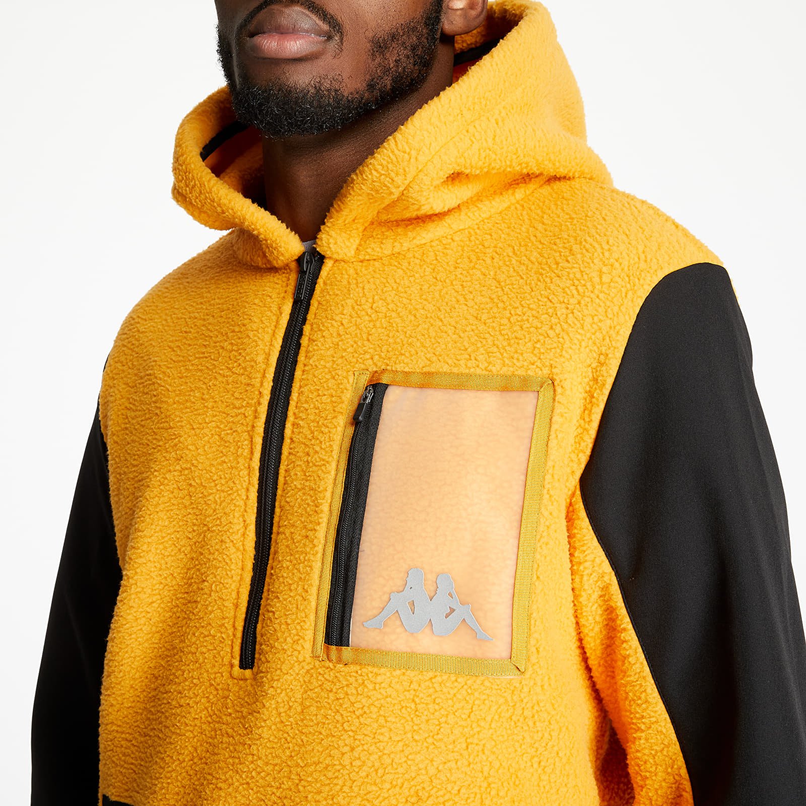 Black and yellow kappa hoodie online