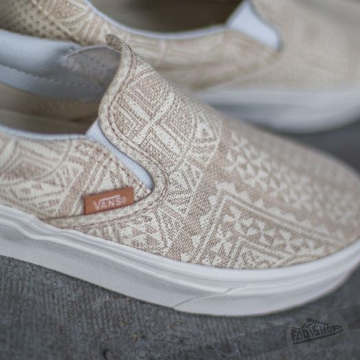 Men s shoes Vans Classic Slip On Pacific Isle Natural Blanc De Blanc Footshop