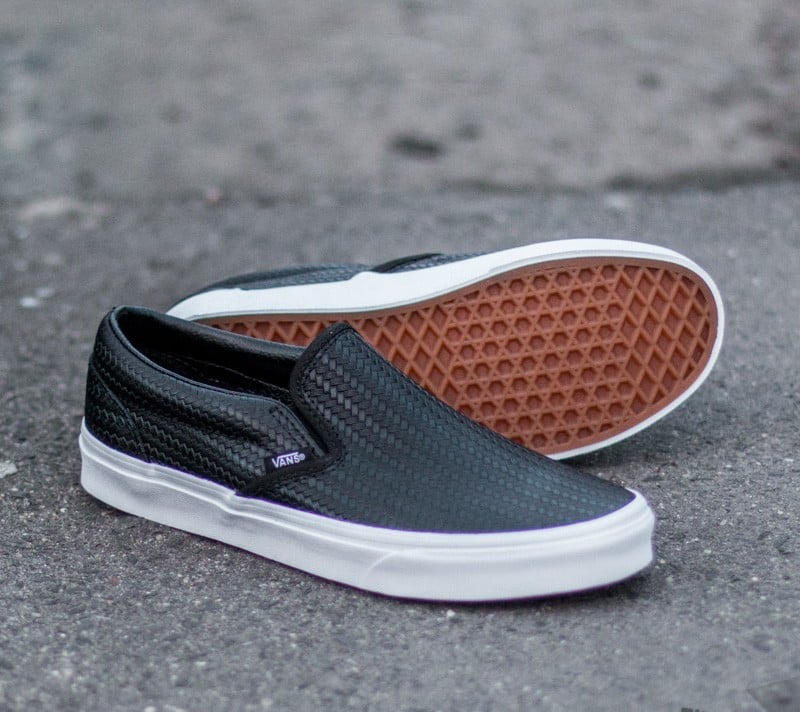 Vans slip shop on embossed weave