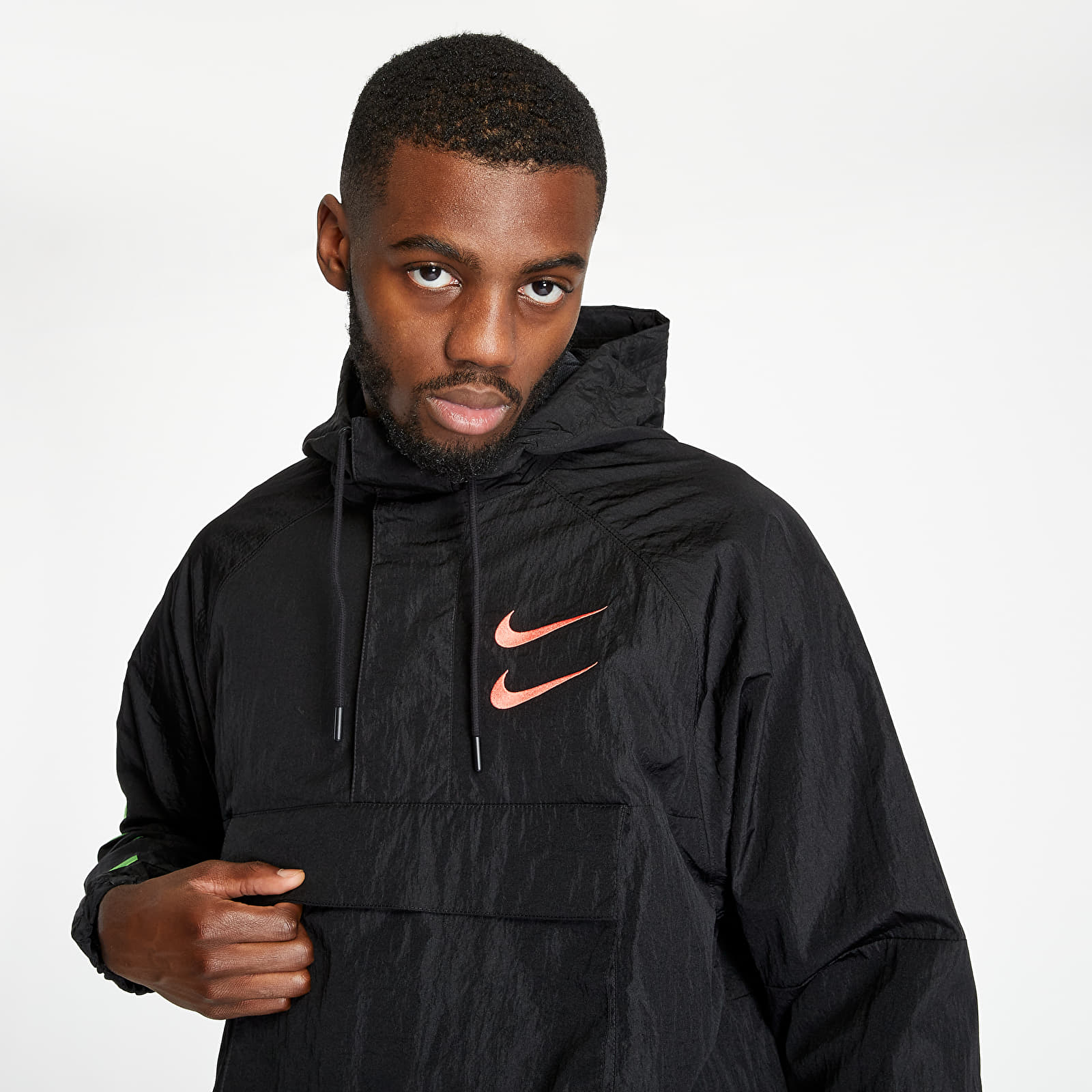 Kabátok Nike Sportswear Woven Jacket Black/ Black/ Black/ Ember Glow