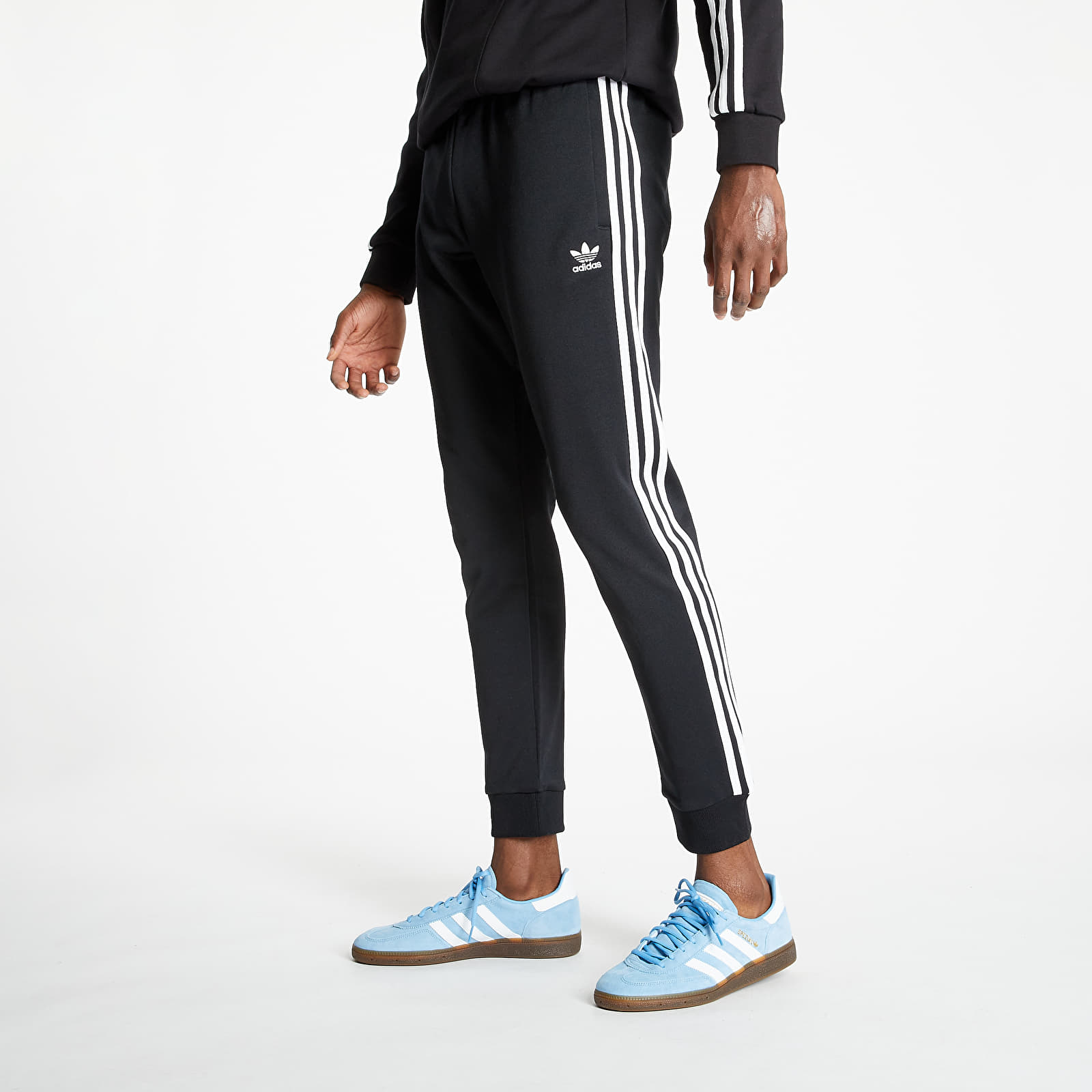 Adidas black hotsell superstar track pants